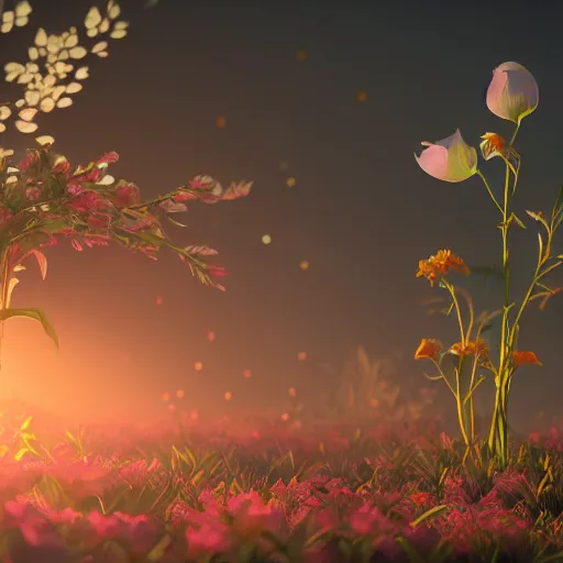 Prompt: Luminescent flower blooming at twilight, cgsociety, r /art, trending on artstation, artstationHD, octane render