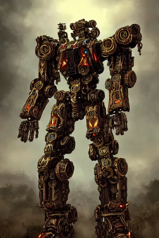 Image similar to cinematic still, intricate ornate humanoid mecha warrior,