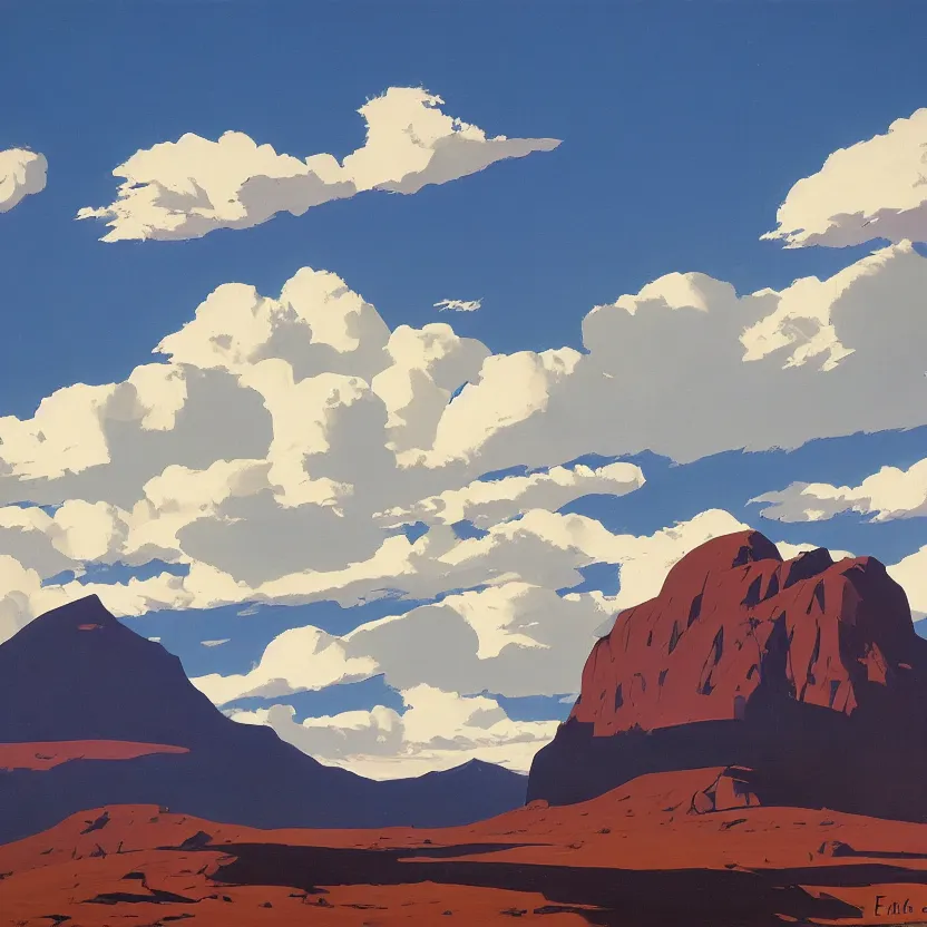 Image similar to landscape and clouds by ed mell.