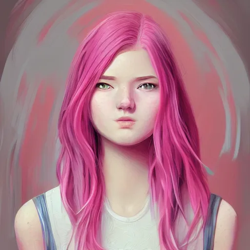 Image similar to teen girl, pink hair, gorgeous, amazing, elegant, intricate, highly detailed, digital painting, artstation, concept art, sharp focus, illustration