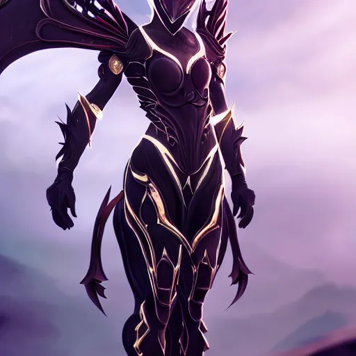 Image similar to highly detailed exquisite fanart, of a beautiful female warframe, but as an anthro dragon, elegant pose, full body shot, epic cinematic shot, sharp claws, professional digital art, DeviantArt, high quality artstation, Furaffinity, HD render