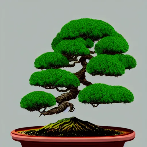 Image similar to bonsai rowan! tree but minimalistic concept art by frank stella gilleard james whalen tom, colorful, soft light, trending on artstation, minimalism