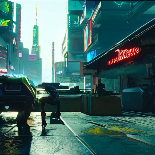 Prompt: tragedy in Cyberpunk 2077. CP2077. 3840 x 2160