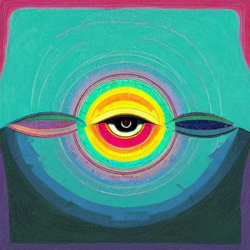 Prompt: eye of horus, wedjat eye, egypt, by alena aenami, illustration by milton avery and hilma af klint