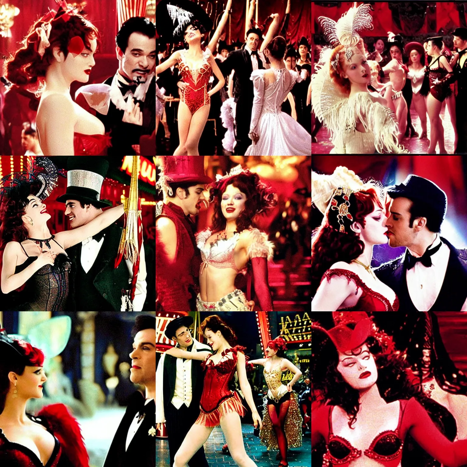 Prompt: a still from moulin rouge! ( 2 0 0 1 )