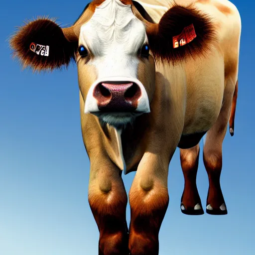 Image similar to a cow, as a character in tekken