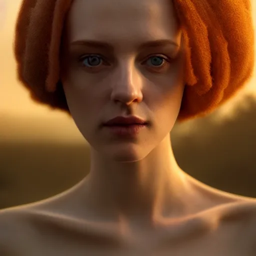 Image similar to photographic portrait of a stunningly beautiful english renaissance female in soft dreamy light at sunset, beside the river, soft focus, contemporary fashion shoot, in a denis villeneuve and tim burton movie, by edward robert hughes, annie leibovitz and steve mccurry, david lazar, jimmy nelsson, extremely detailed, breathtaking, hyperrealistic, perfect face, octane render