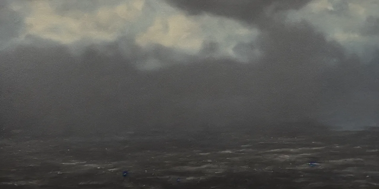 Prompt: an oil painting of a very dark and gloomy underworld landscape