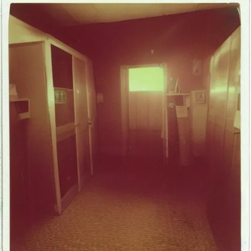 Prompt: polaroid photo of backrooms