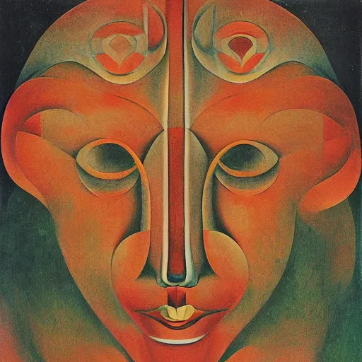 Image similar to floral face portrait by leonetto cappiello and wojciech siudmak and ernst fuchs, anni albers, oil on canvas