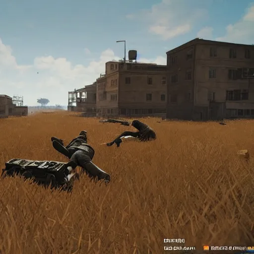 Image similar to pubg hot - dropping at pochinki