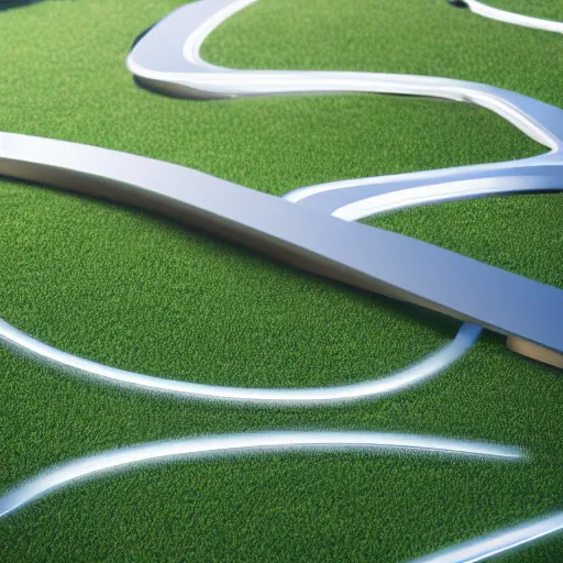 Image similar to futuristic golf track, details, 8k, day light