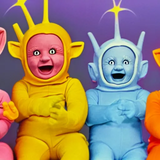 Prompt: creepy teletubbies