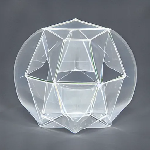 Prompt: transparent cube in transparent sphere in transparent cylinder in transparent dodecahedron