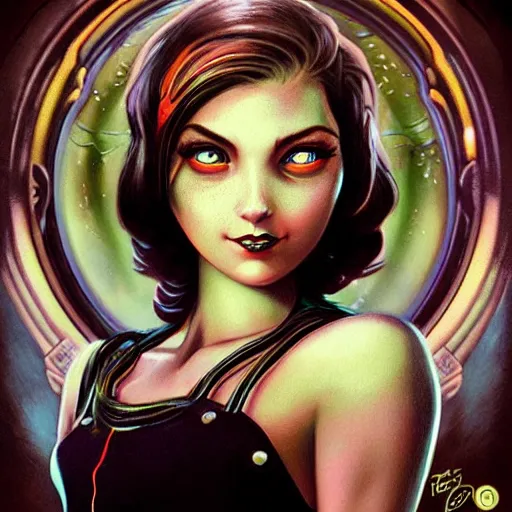 Image similar to BioShock mermaid portrait, Pixar style, by Tristan Eaton Stanley Artgerm and Tom Bagshaw.