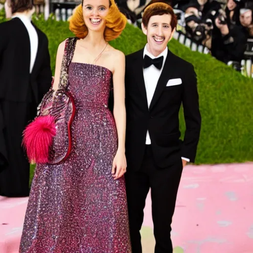 Prompt: photo of wallace and gromit at the met gala