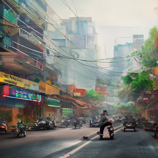 Prompt: Saigon. Digital art. Trending on Artstation. 8k resolution.