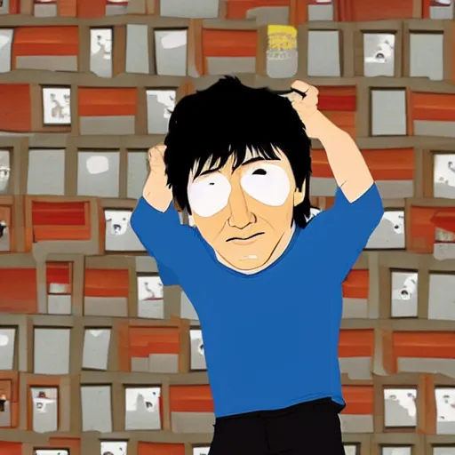 Image similar to jackie chan, in the style of south park