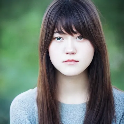 Image similar to a portrait photo of a beautiful young woman who looks like a korean mary elizabeth winstead