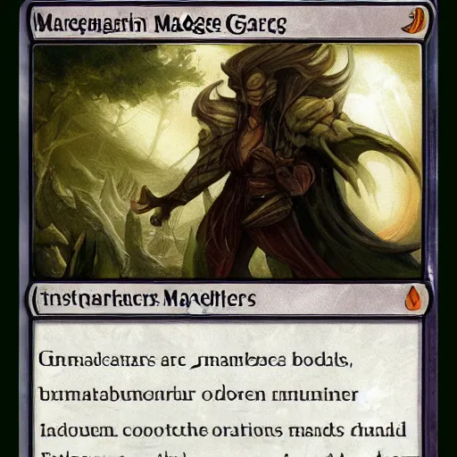 Image similar to mathematician magic the gathering card, overpowered, the gatherer