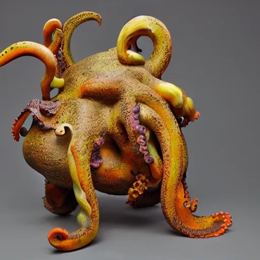 Image similar to sculpture of a pig - octopus, work in progress, neo - expressionism