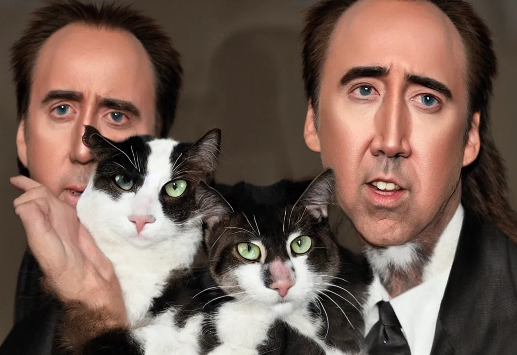 Prompt: nicholas cage as a cat