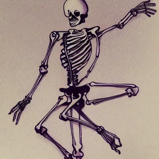 Image similar to a !beautiful skeleton dancing