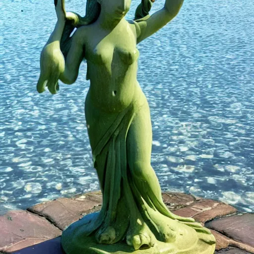 Image similar to water goddess emergin from a lake