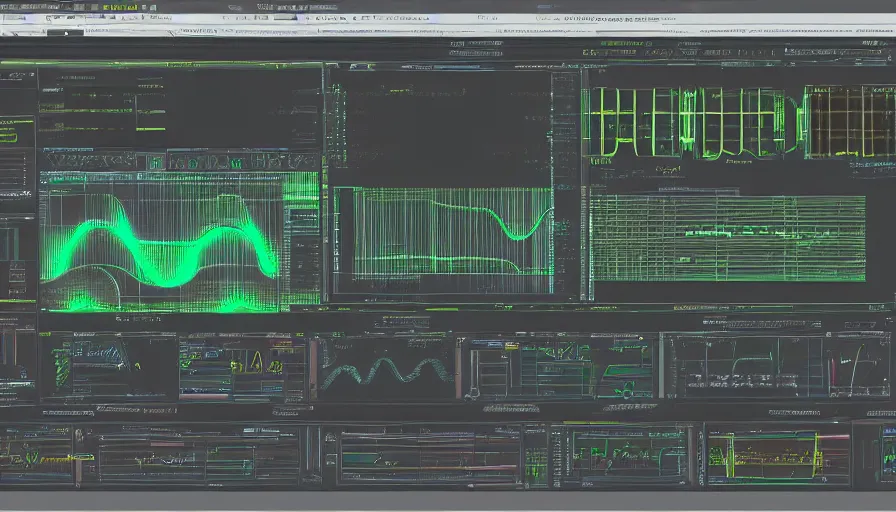 Image similar to rct screen showing oscilloscope on old soviet machine, photorealistic rendering, artstation, redshift, octane, golden ratio