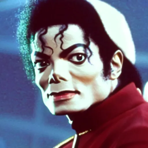 Image similar to A still of Michael Jackson in Star Trek (1966) realistic,detailed,close up