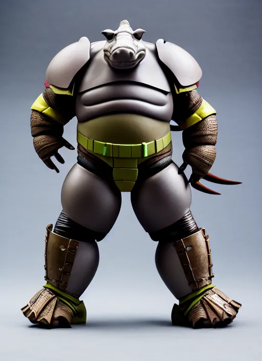 Image similar to Anthropmorphic hippo knight action figure from Transformers: Kingdom, TMNT, symmetrical details, by Hasbro, Playmates Toys, Don Bluth, tfwiki.net photography, product photography, official media