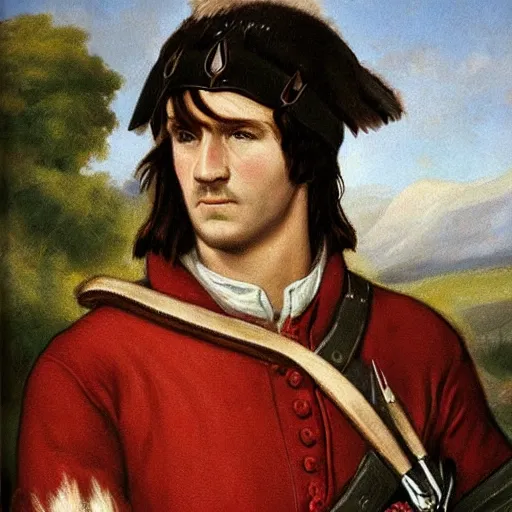 Image similar to a portrait of a Scottish laird wearing a balmoral, art