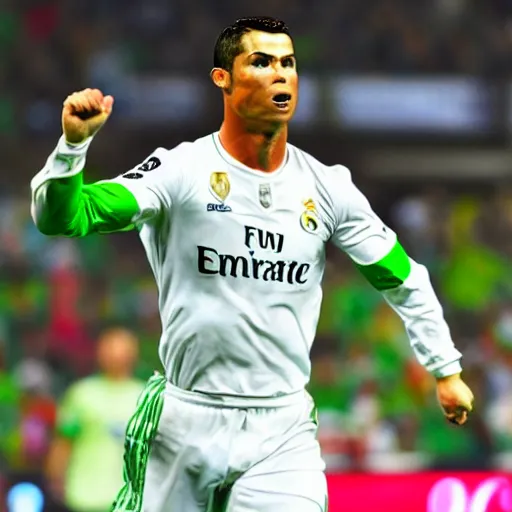 Prompt: cristiano ronaldo as shrek