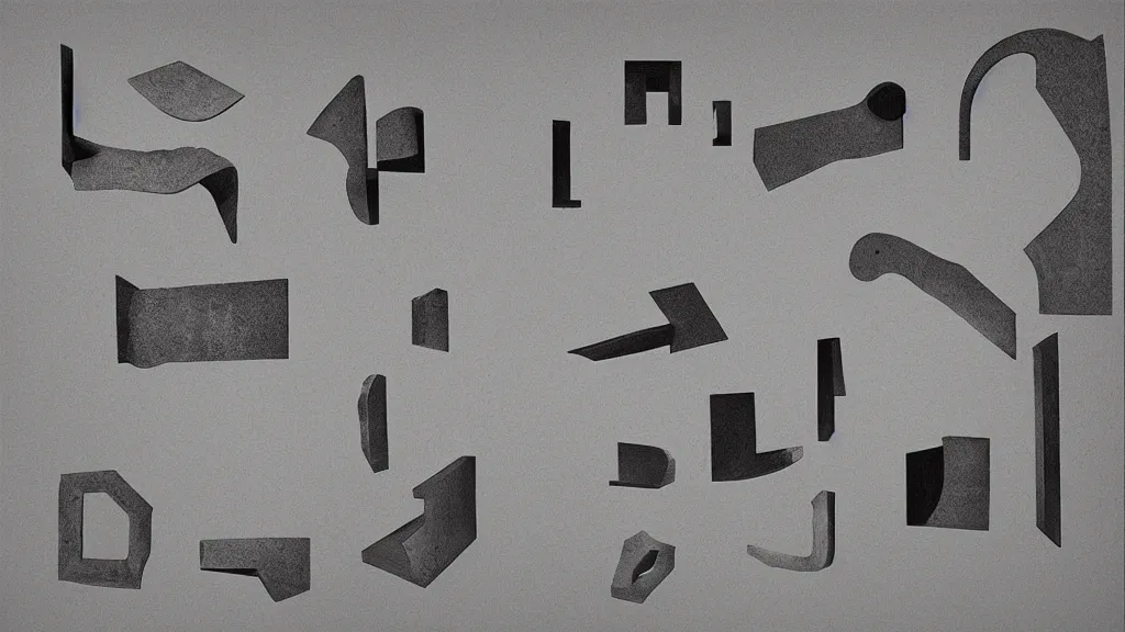 Prompt: “a collage made by Eduardo Chillida, design process, detailed scan”