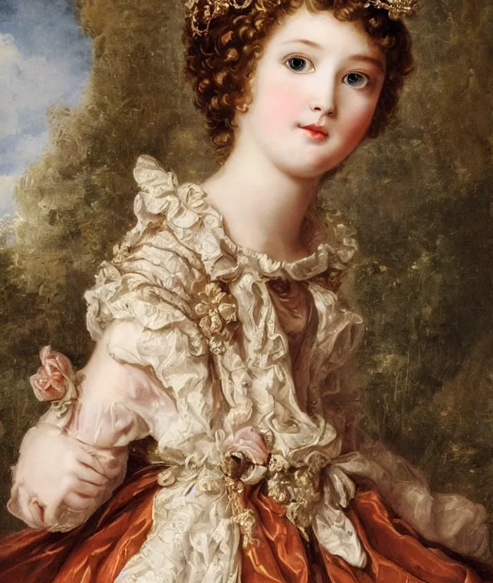 Image similar to Beautiful Princes girl in the Baroque style, highly detailded