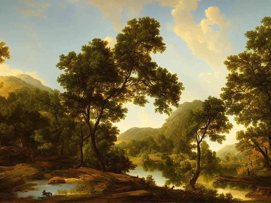 Image similar to a beautiful landscape painting by asher brown durand, trending on arstation