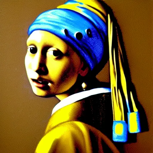 Prompt: portrait of cookie monster as girl with pearl earring