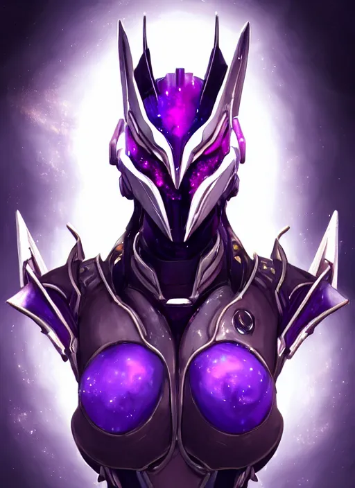 Image similar to cinematic bust shot, cosmic beautiful stunning giant robot mecha hot female dragon goddess, sharp spines, sharp metal ears, smooth purple eyes, smooth fuschia skin, elegant smooth silver armor, nebula size, epic proportions, epic scale, macro furry, furry art, dragon art, goddess art, giantess art, warframe, warframe fanart, furaffinity, octane