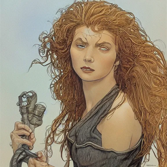 Image similar to a highly detailed portrait in the style of michael whelan and in the style of milo manara.