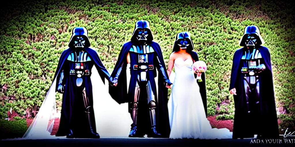 Image similar to photo of darth vaders wedding ceremony