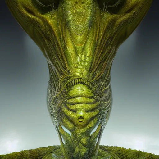 Image similar to panorama,bio-inspired design,neri oxman,alien nature,organic growth, panoramic,boris vallejo,luis royo,michael whelan,photorealistic,unreal engine 5,octane render,detailed