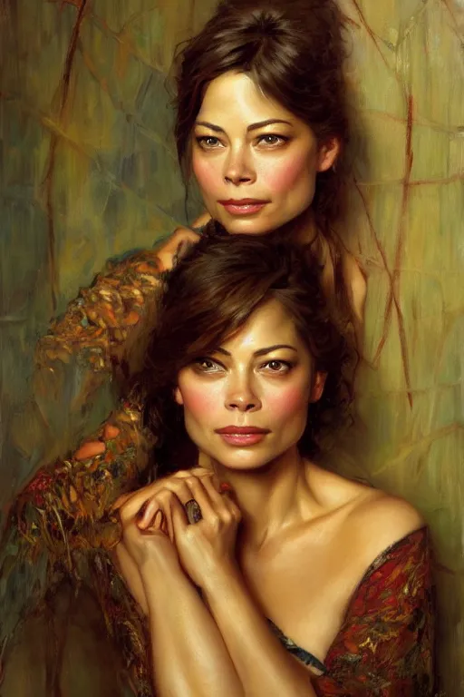 Prompt: detailed portrait of kristin kreuk, painting by gaston bussiere, craig mullins, j. c. leyendecker