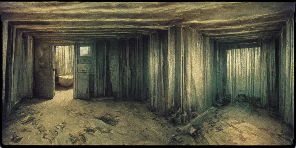 Prompt: detailed medium format photo, polaroid still from tarkovsky movie, ai artist working in his studio, haze, high production value, intricate details, 8 k resolution, hyperrealistic, hdr, photorealistic, high definition, tehnicolor, award - winning photography, masterpiece, amazing colors