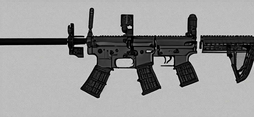 Image similar to technical sketch of an AR-15