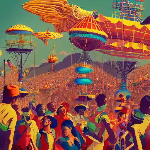 Image similar to carnival in rio de janiero by paolo eleuteri serpieri and tomer hanuka and chesley bonestell and daniel merriam and tomokazu matsuyama, unreal engine, high resolution render, featured on artstation, octane, 8 k, highly intricate details, vivid colors, vector illustration