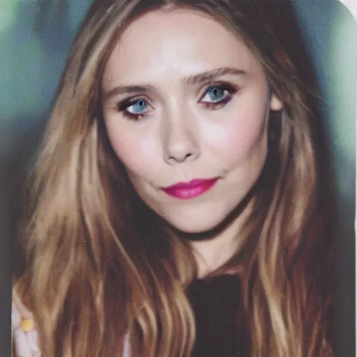 Prompt: Polaroid of elizabeth olsen