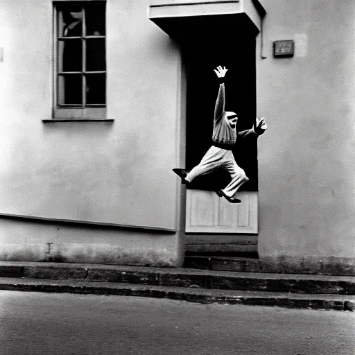 Image similar to pepe the frog the leap into freedom conrad schumann 1 9 6 1 photography