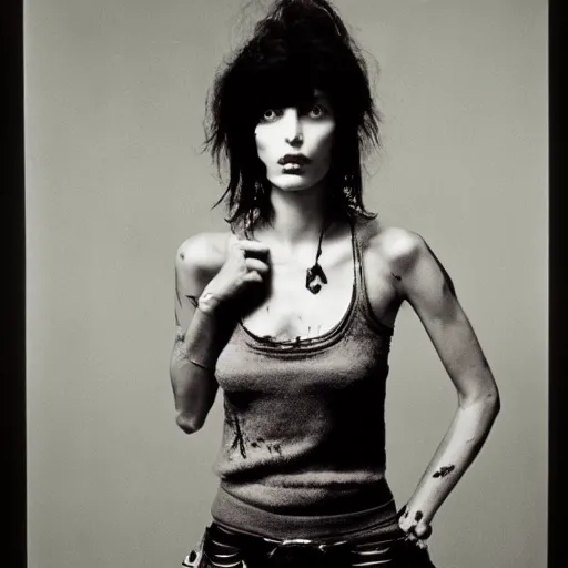 Prompt: Punk girl by Richard Avedon