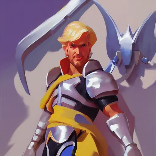 Image similar to greg manchess portrait painting of prince adam of eternia as overwatch character, medium shot, asymmetrical, profile picture, organic painting, sunny day, matte painting, bold shapes, hard edges, street art, trending on artstation, by huang guangjian and gil elvgren and sachin teng