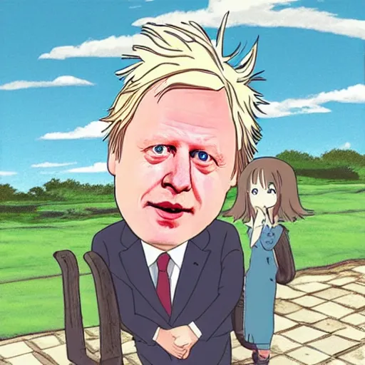 Prompt: boris johnson in the style of studio ghibli